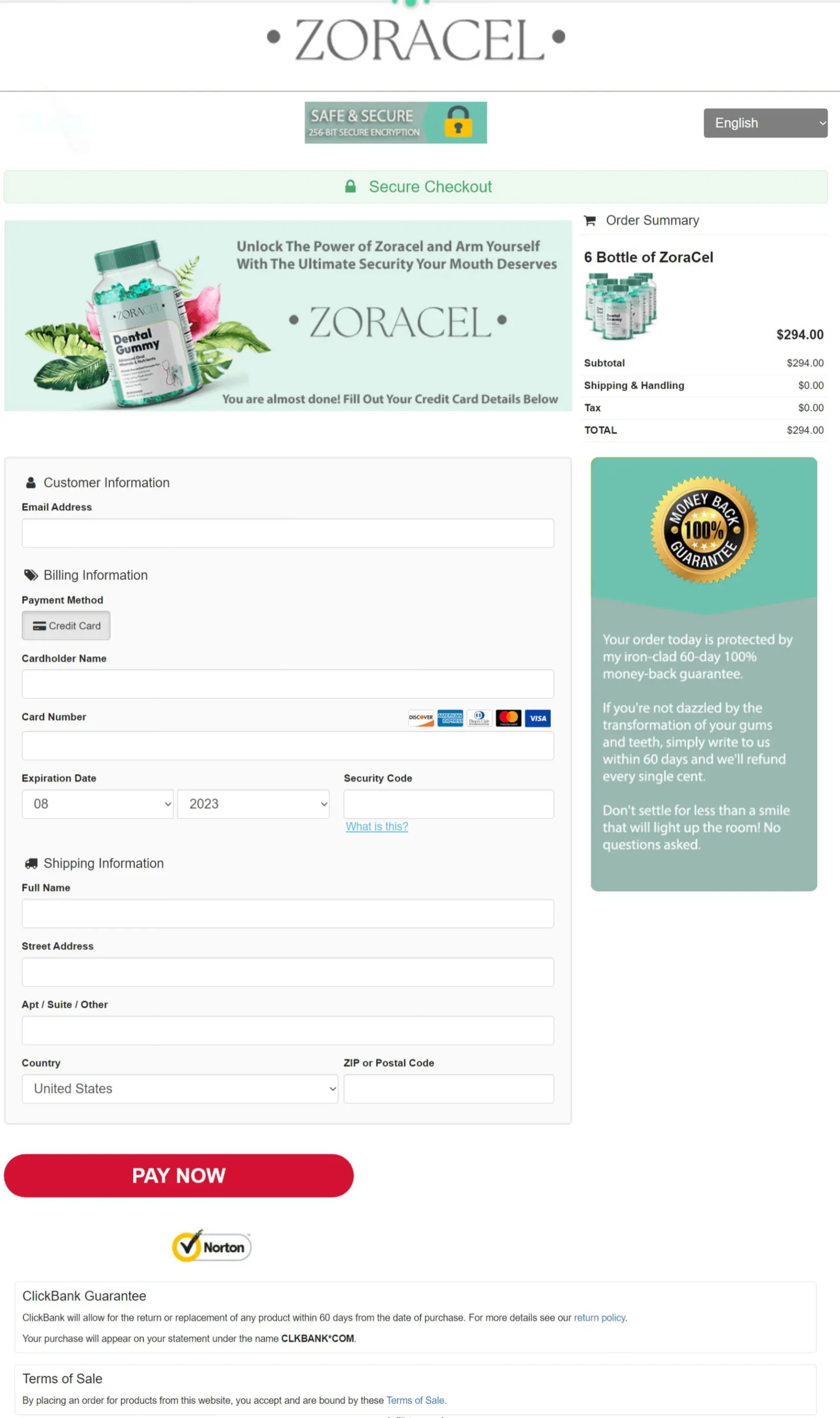 Zoracel secure checkout